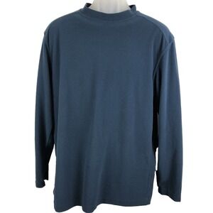 Reel Legends Fleece Shirt Mens Size M Blue Long Sleeve mock neck